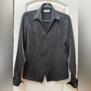 Vintage 80/90’s Gianni Shiny Black Blouse USA